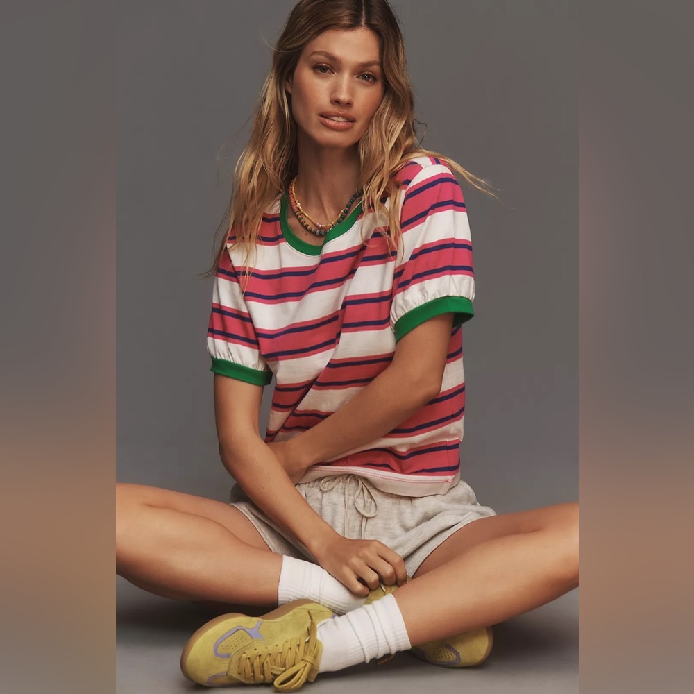 Anthropologie Pilcro Short-Sleeve Striped Tee